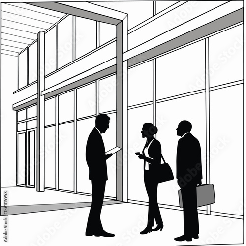 silhouettes of businessmen