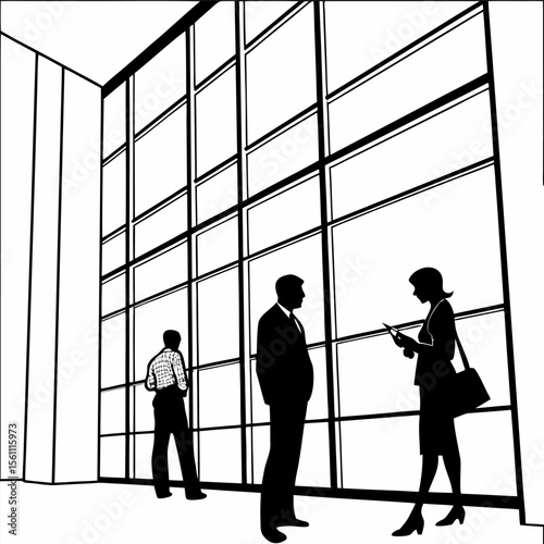 silhouettes of business people