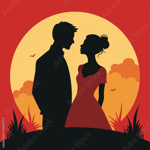 Silhouette of a Romantic Couple