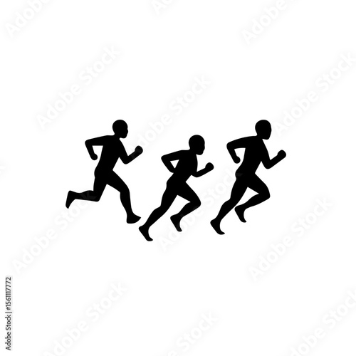 Marathon runner and triathlon runner icon on transparent background representing endurance sports competition and athletic achievement
