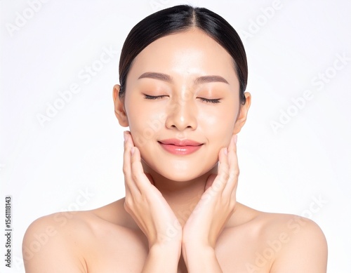 美容系の美しい女性モデル　艶肌