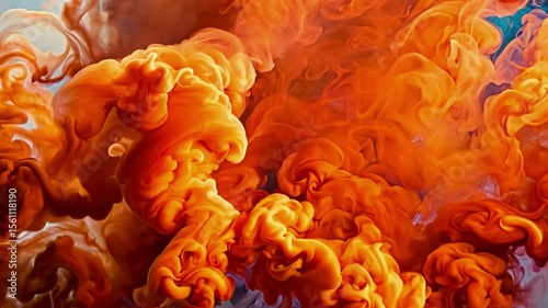 Artistic portrait features a human profile with hair formed from vibrant, swirling flames and smoke. This captivating image symbolizes creativity and individuality.