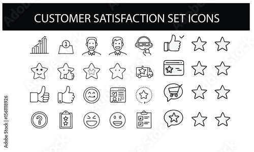 Customer satisfaction set of web icons,