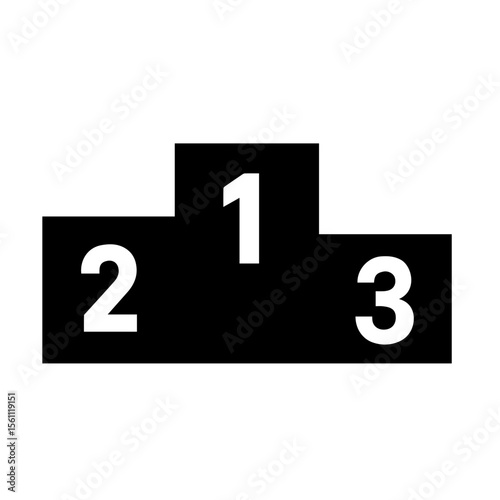 Sports podium icon with first second third places on transparent background representing winners and competition awards
