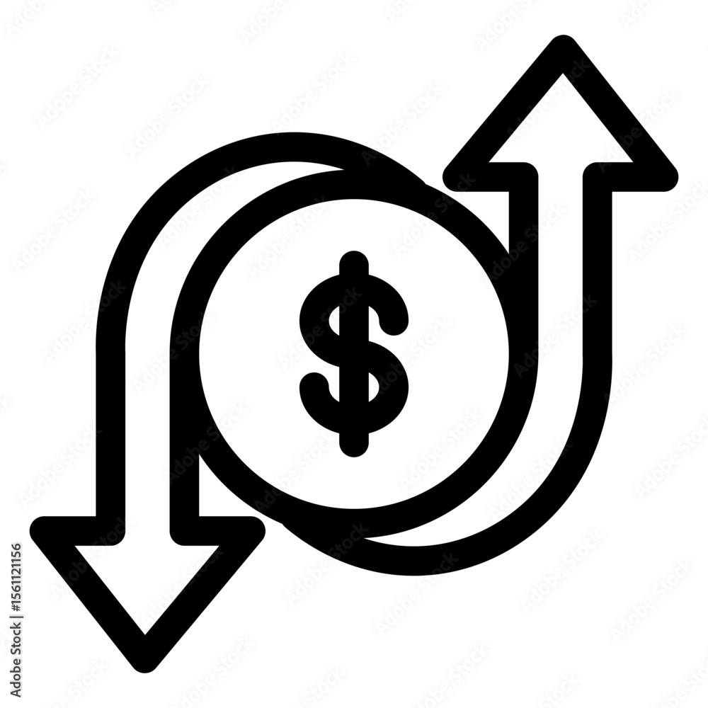 Obraz premium Money Flow Cycle Icon