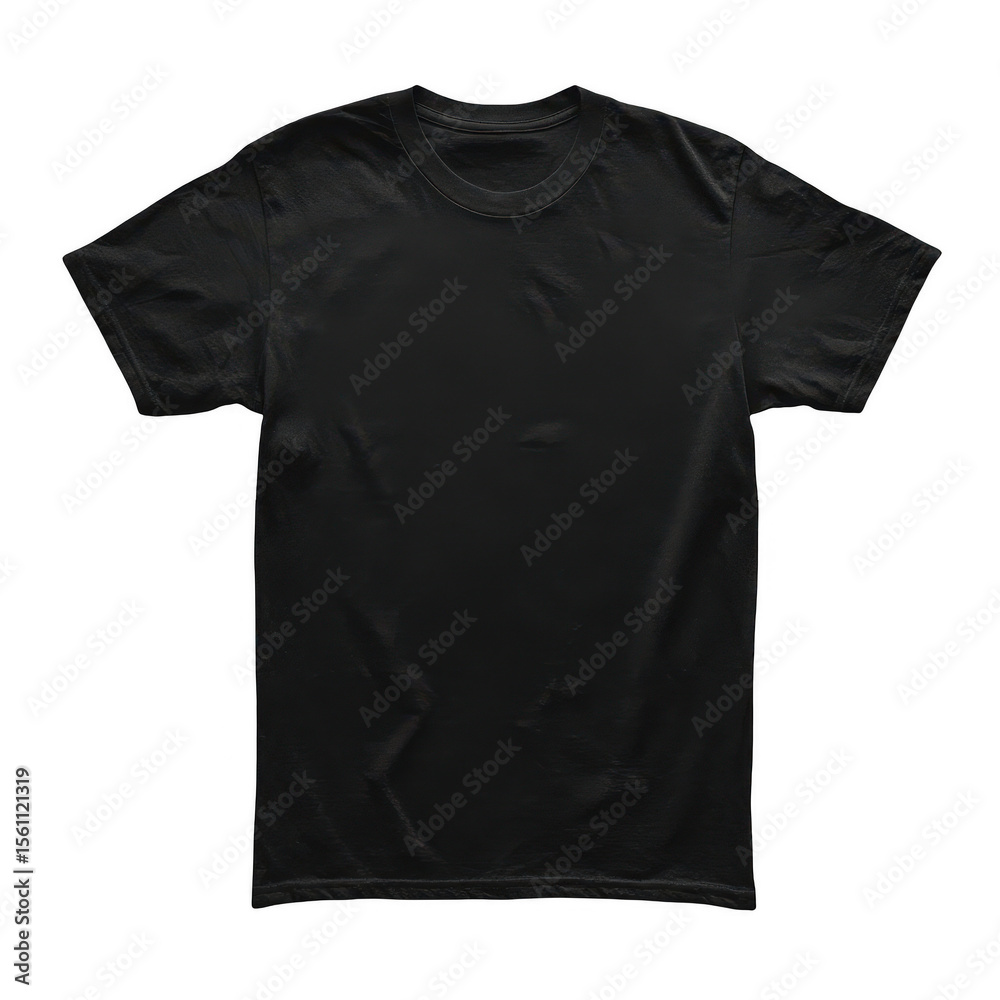 Blank black t-shirt, front view Blank black t-shirt, front view