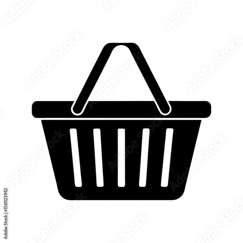 Shopping basket icon set for buying goods at supermarket market or online store