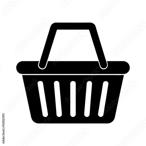 Shopping basket icon set for buying goods at supermarket market or online store