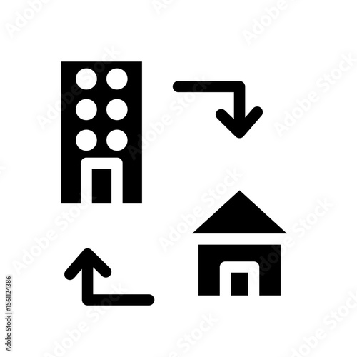 hybrid work glyph icon