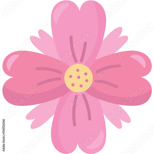 Colorful Tropical Flower Vector Illustration 