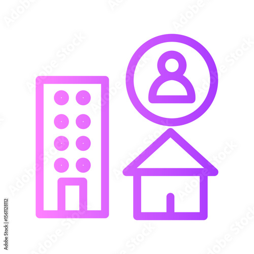 hybrid work gradient icon