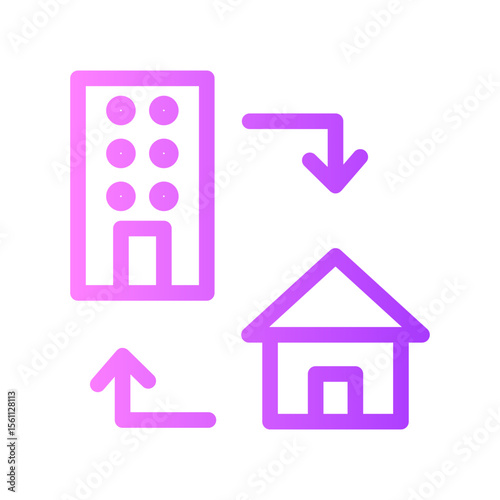 hybrid work gradient icon