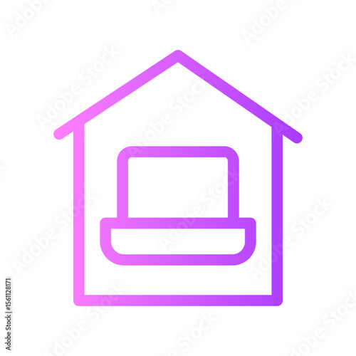 work from home gradient icon