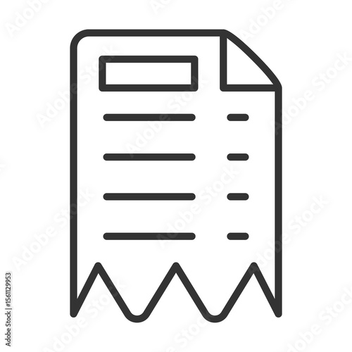 Receipt Icon Outline Style. Vector Illustration Design