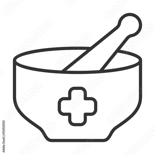 Compounded Medicine Icon Outline Style. Vector Illustration Design