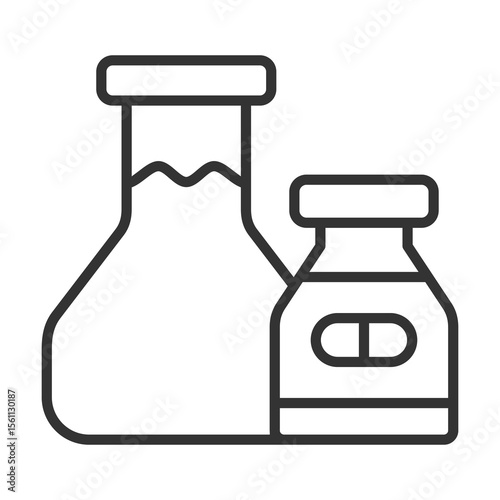 Pharmaceutical Icon Outline Style. Vector Illustration Design
