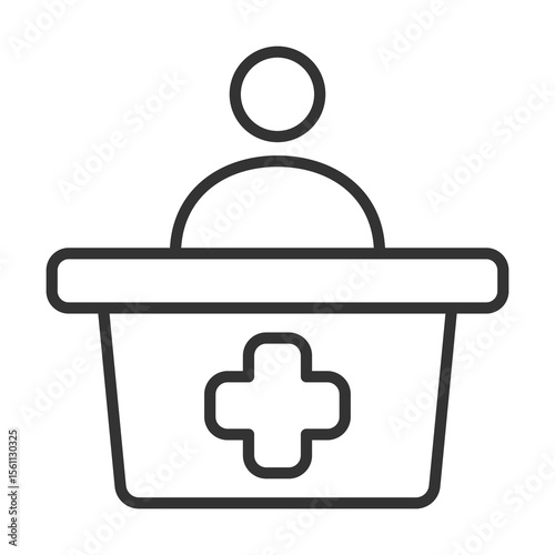 Pharmacist Icon Outline Style. Vector Illustration Design