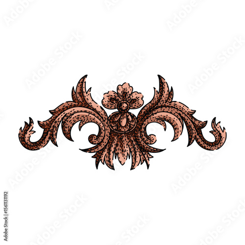 intricate baroque victorian border sketch hand drawn vector