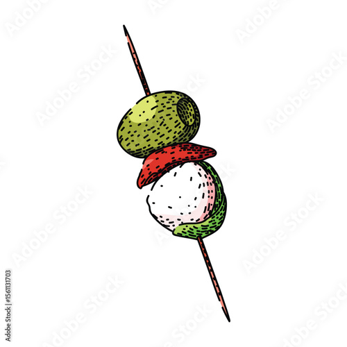 fingerfood canape sketch hand drawn vector