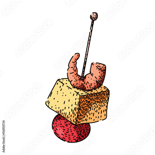 gourmet canape sketch hand drawn vector
