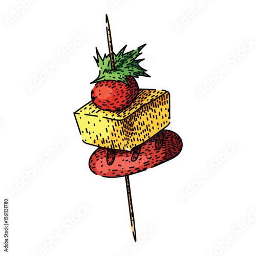 savory canape sketch hand drawn vector