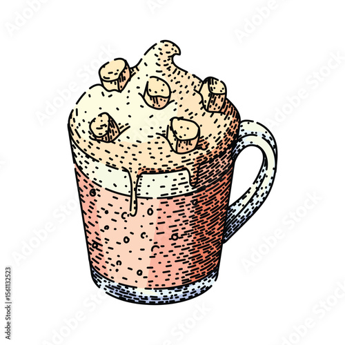 espresso coffee glass sketch hand drawn vector