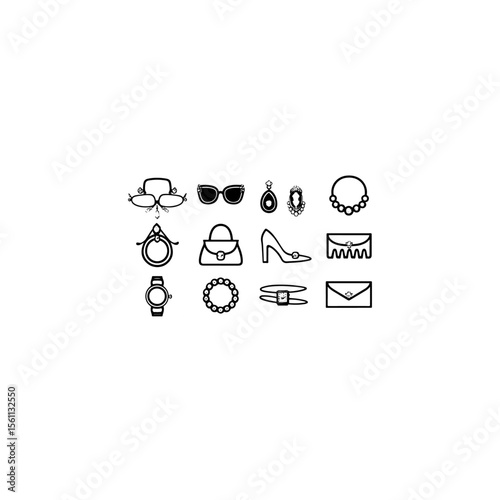 Vintage Fashion Icon Set