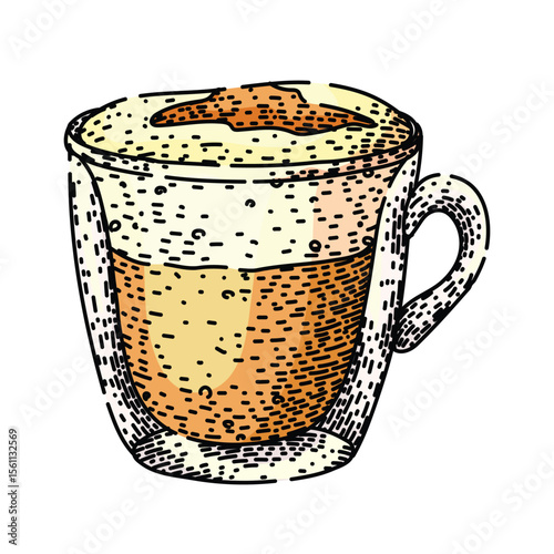 cup coffee glass sketch hand drawn vector