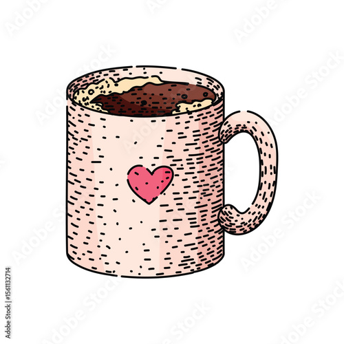 personalized coffee mug sketch hand drawn vector