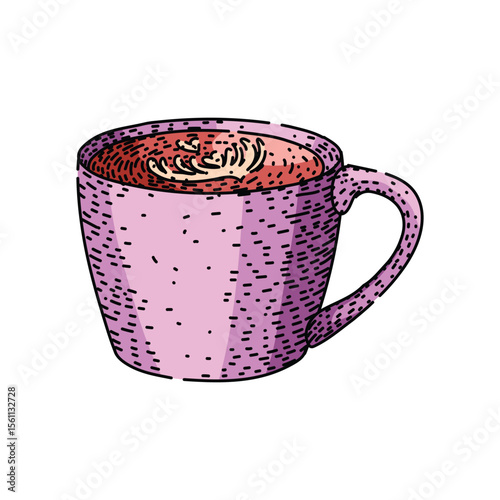 ceramic coffee mug sketch hand drawn vector
