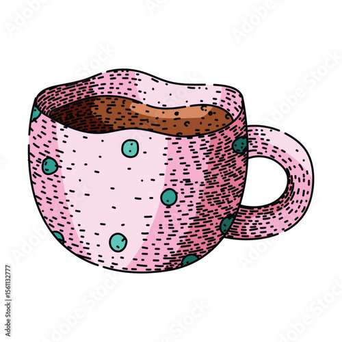custom coffee mug sketch hand drawn vector