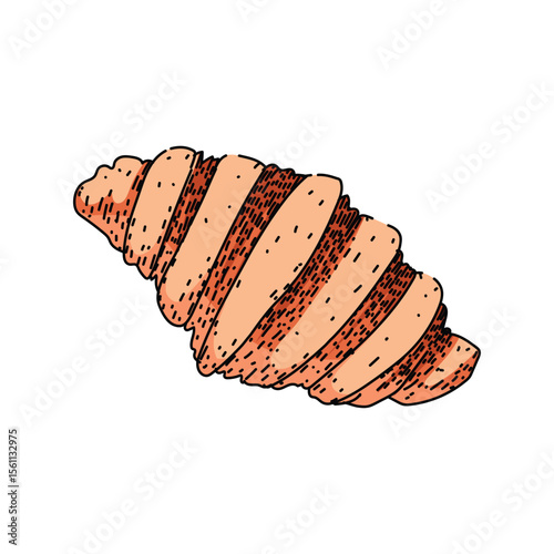 layered croissant sketch hand drawn vector