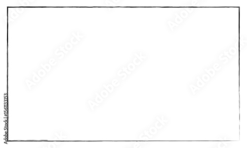 Grunge vector ink hand painted brush stroke frame. Monochrome grunge background. Retro vintage style background. Abstract texture background. Rectangle, square frame isolated on white background. 