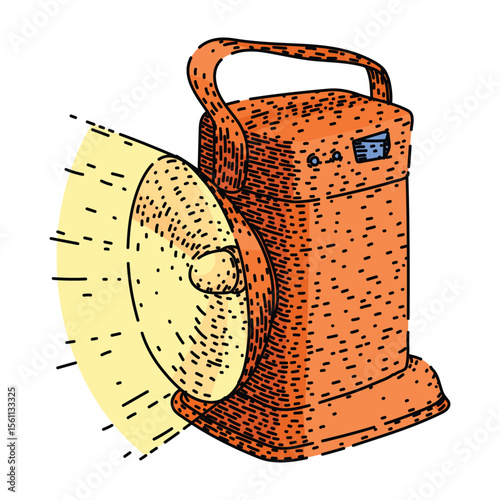 lantern flashlight sketch hand drawn vector