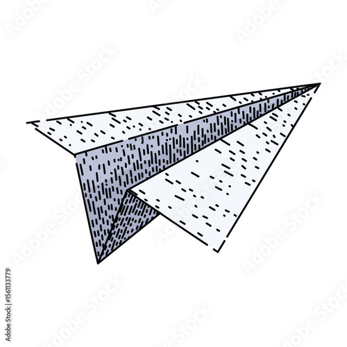 flight paper plane sketch hand drawn vector