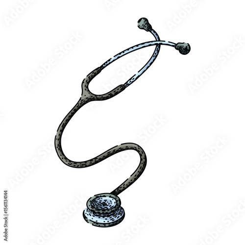 healthcare stetoscope sketch hand drawn vector