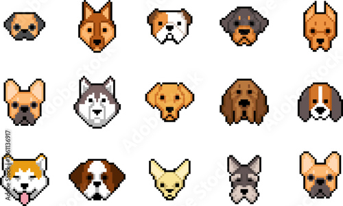 dog pixelated art vector illustration