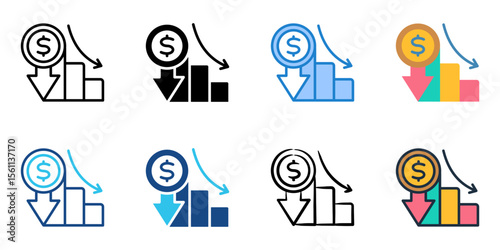 Loss icon set multiple style collection 
