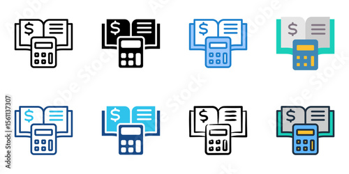 Ledger icon set multiple style collection 

