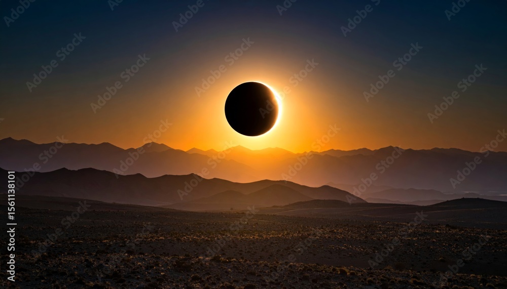 Fototapeta premium Eclipse Over Vast Natural Landscape