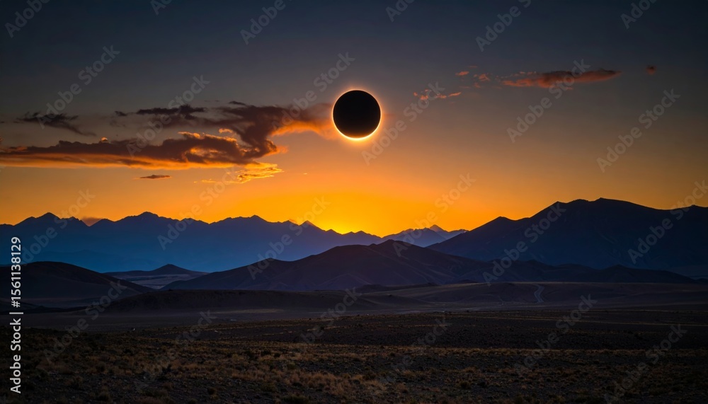 Fototapeta premium Eclipse Over Vast Natural Landscape