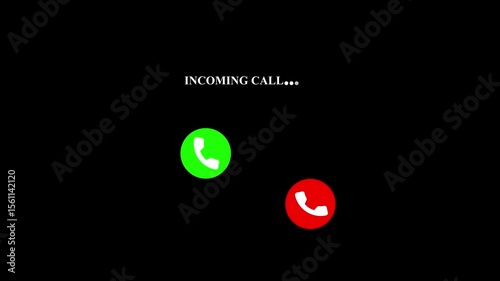 accept call or decline call icon animation phone call icons UI 4k animation on the green screen background red or green phone call icon animation accept or reject call UI animation with chroma key