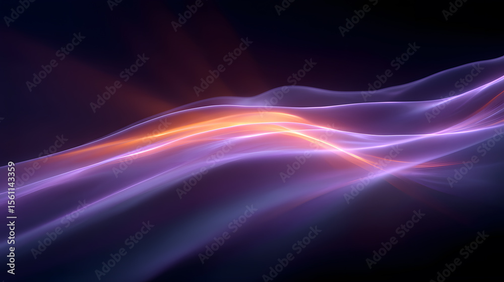 Abstract Wave: A flowing and captivating abstract composition, featuring luminous waves of color in shades of violet and orange, creating a sense of depth and movement, illuminated from within. Abstract Wave: A flowing and captivating abstract composition, featuring luminous waves of color in shades of violet and orange, creating a sense of depth and movement, illuminated from within.