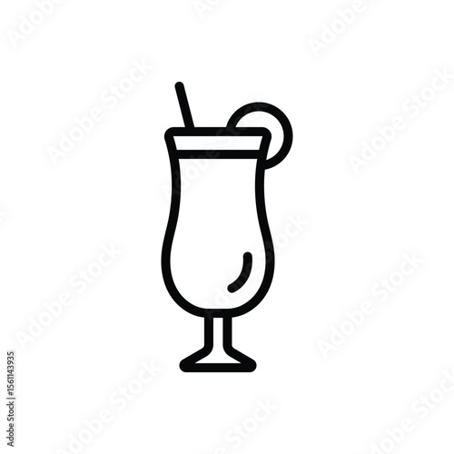 Black line icon for drink