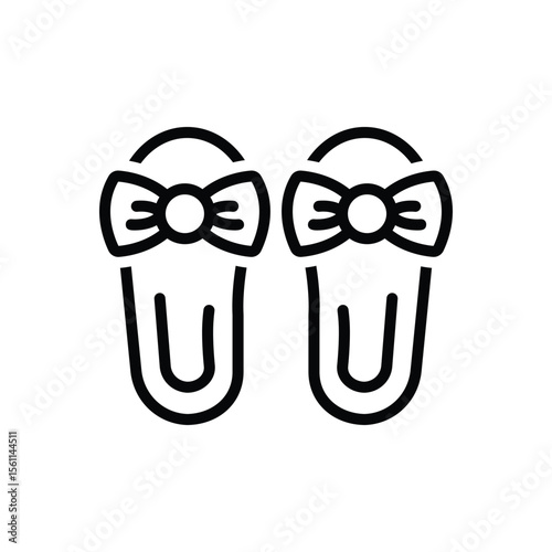 Black line icon for slippers