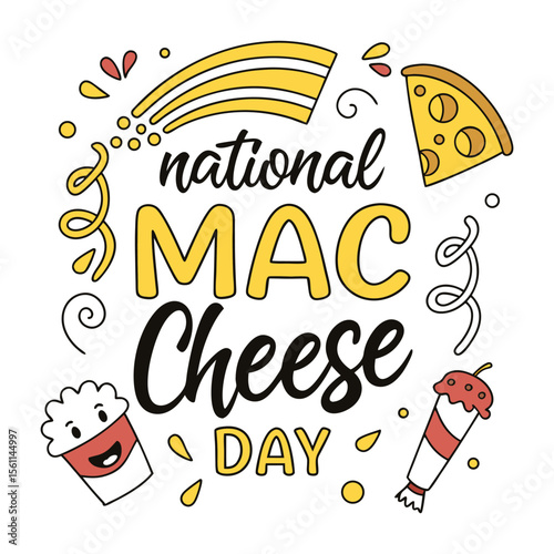 national mac and cheese day vibrant colorful vector.