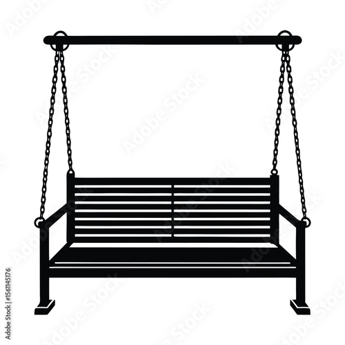 porch swing vector style white background.