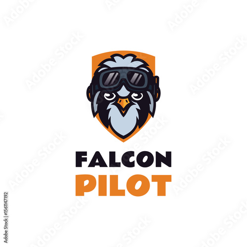 Falcon Pilot Aviator Mark Logo Design