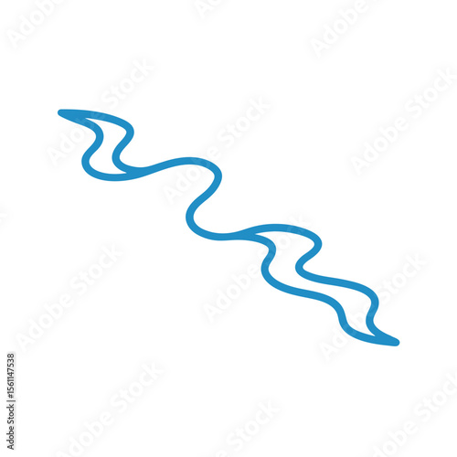 Abstract Wavy Line Design Element Blue Curved Path Illustration