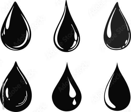 water drop black vector.